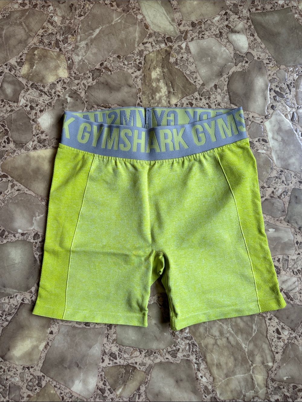 Gymshark Neon Lime/Gray High-Waist Bike Shorts